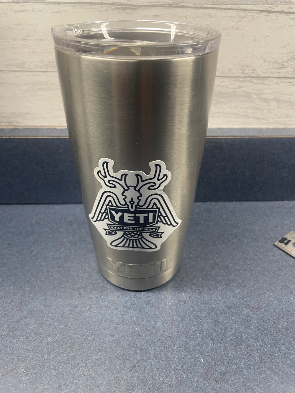 Yeti Stainless Steel Tumbler with Black and White Logo